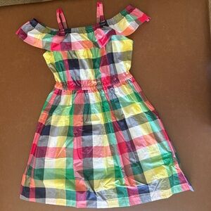Janie & Jack Plaid off the shoulder Dress